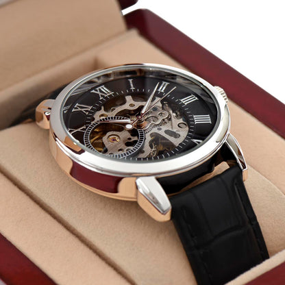 Men's Openwork Watch – A Unique Luxury Gift for HIM🥰 this holiday season in Mahogany Style