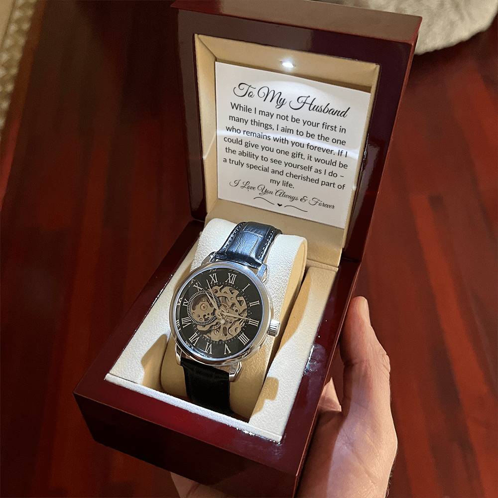 Men's Openwork Watch – A Unique Luxury Gift for HIM🥰 this holiday season in Mahogany Style